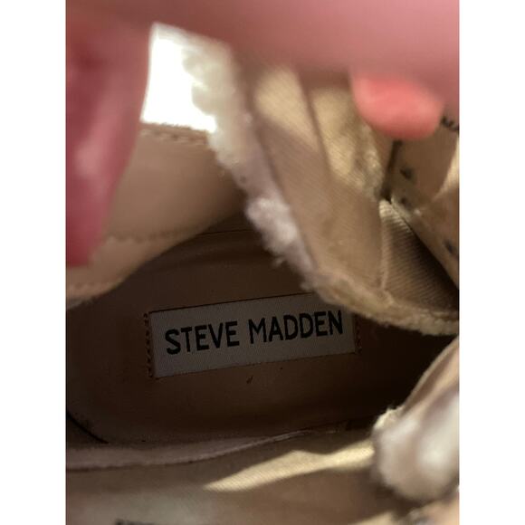 STEVE MADDEN Rainier Cognac Suede Lug Sole Lace-Up Platform Ankle Boots 5.5 - Picture 11 of 11